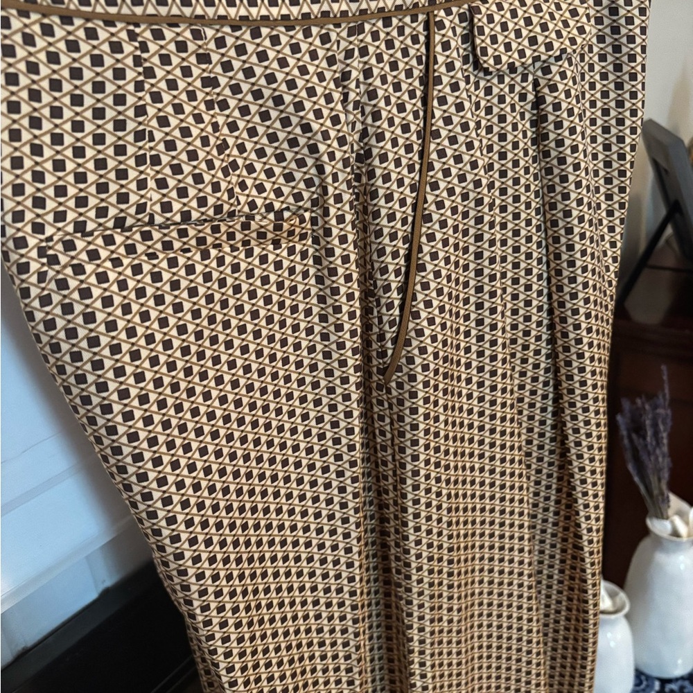 Equipment Femme Pattern Crop Silk Pants